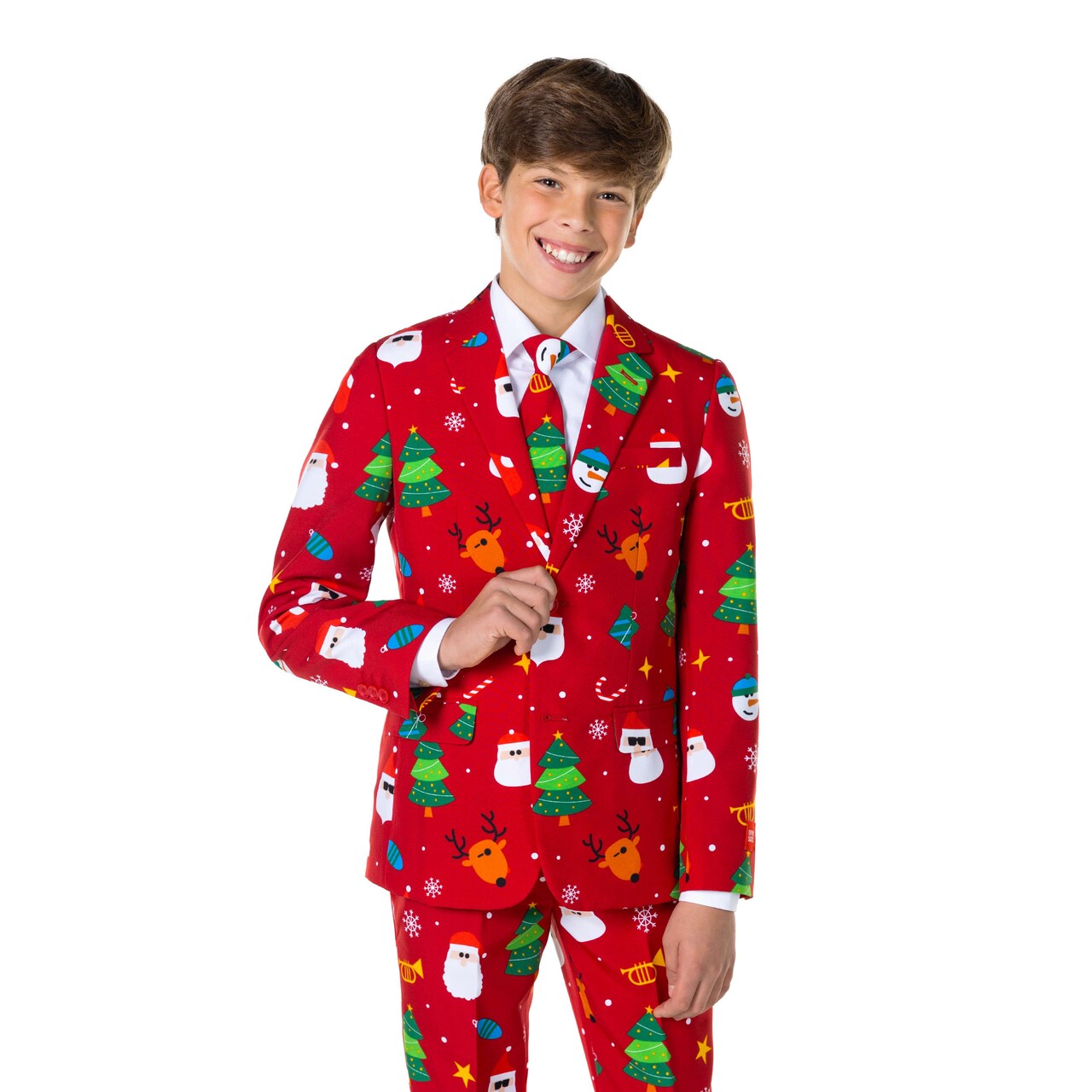 Op deze afbeelding zie je een Kostuums, van het merk Opposuits. Teen Boys Festivity Red Jongen Kostuum