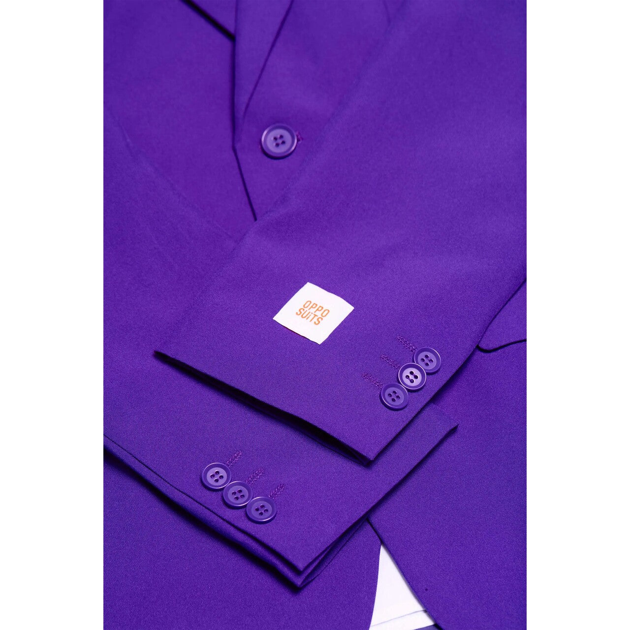 Op deze afbeelding zie je een Kostuums, van het merk Opposuits. Purple Prince Jongen Kostuum