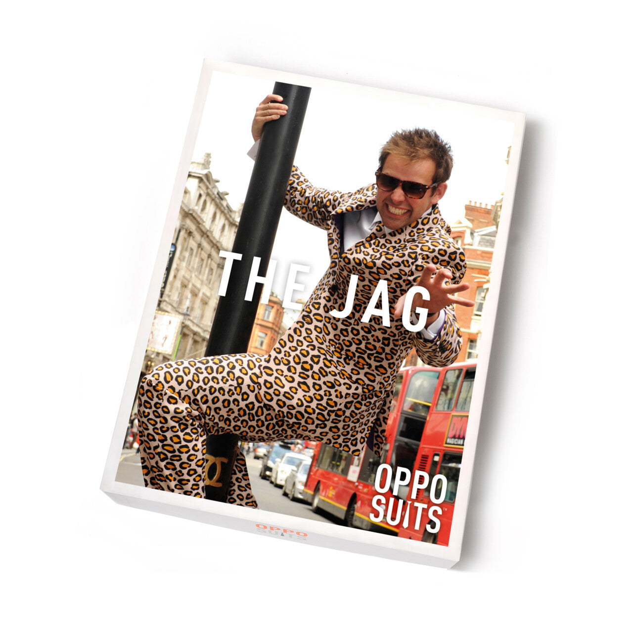 Op deze afbeelding zie je een Kostuums, van het merk Opposuits. Bruin Fout Luipaard Opposuit Kostuum Pooier Pimp The Jag Man