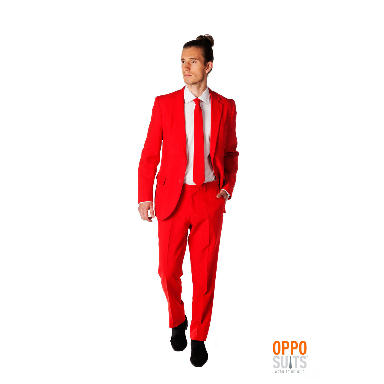 Op deze afbeelding zie je een Kostuums, van het merk Opposuits. Intense Red Devil Opposuit Kostuum Man