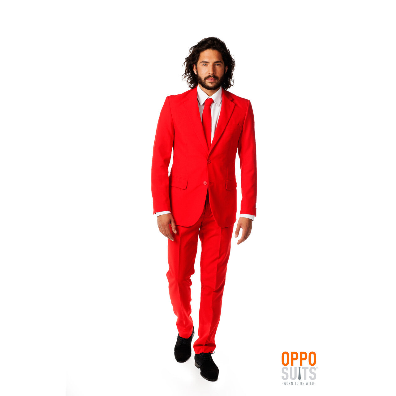 Op deze afbeelding zie je een Kostuums, van het merk Opposuits. Intense Red Devil Opposuit Kostuum Man