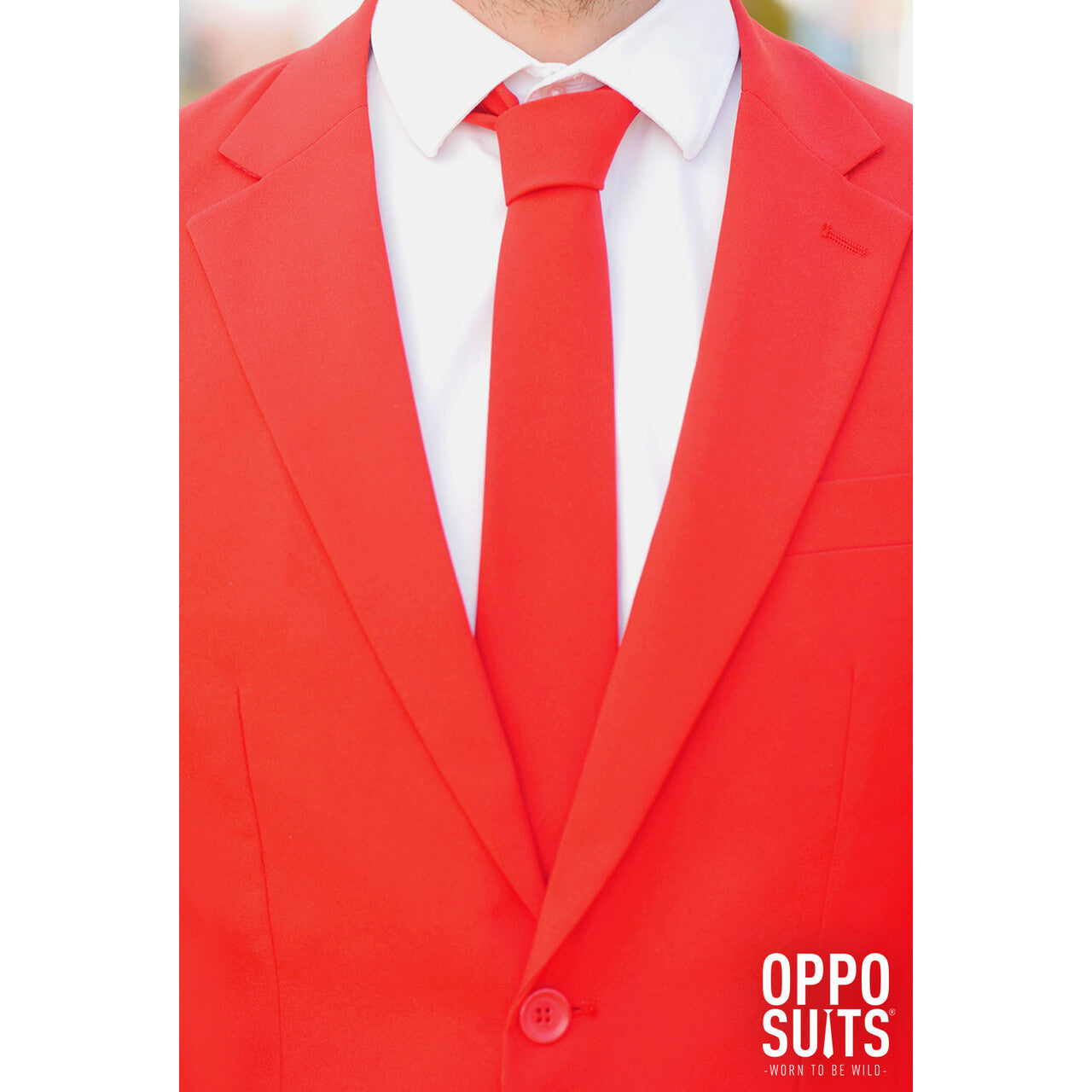 Op deze afbeelding zie je een Kostuums, van het merk Opposuits. Intense Red Devil Opposuit Kostuum Man