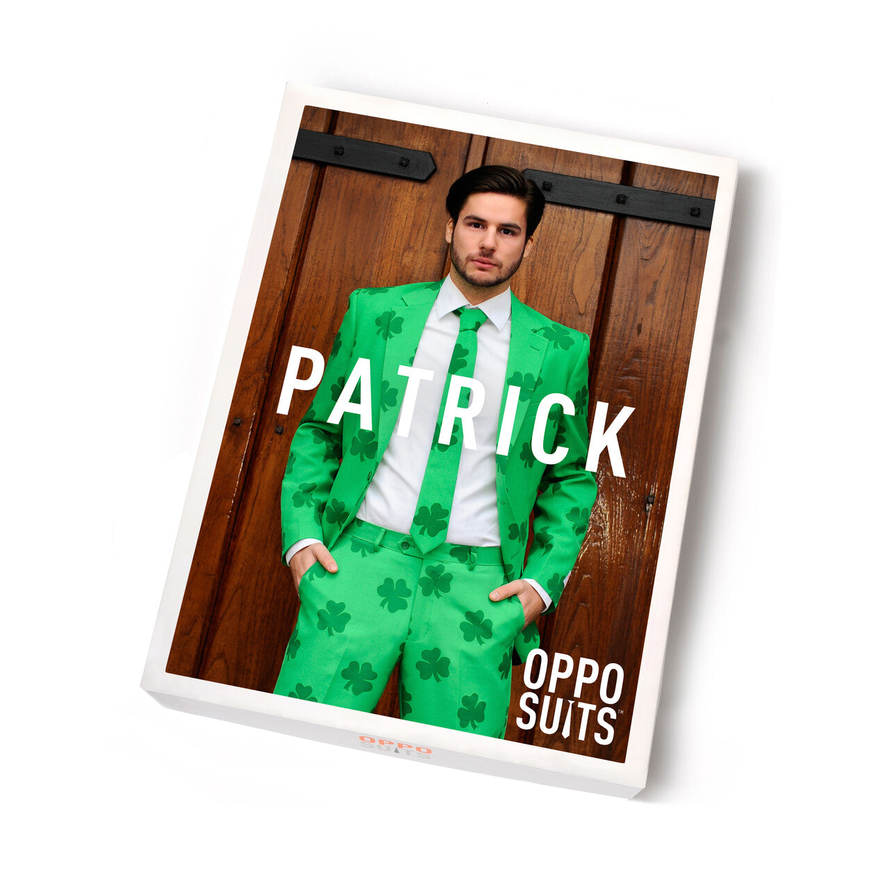 Op deze afbeelding zie je een Kostuums, van het merk Opposuits. Patrick Iers Shamrock Opposuit Kostuum Man