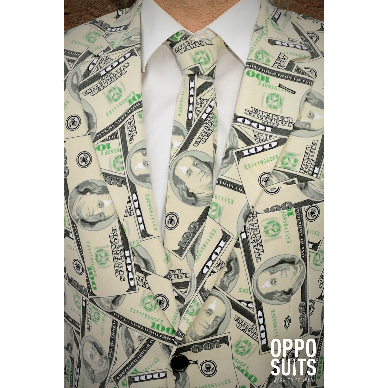 Op deze afbeelding zie je een Kostuums, van het merk Opposuits. Cashanova Big Money Pimp Opposuit Kostuum Man