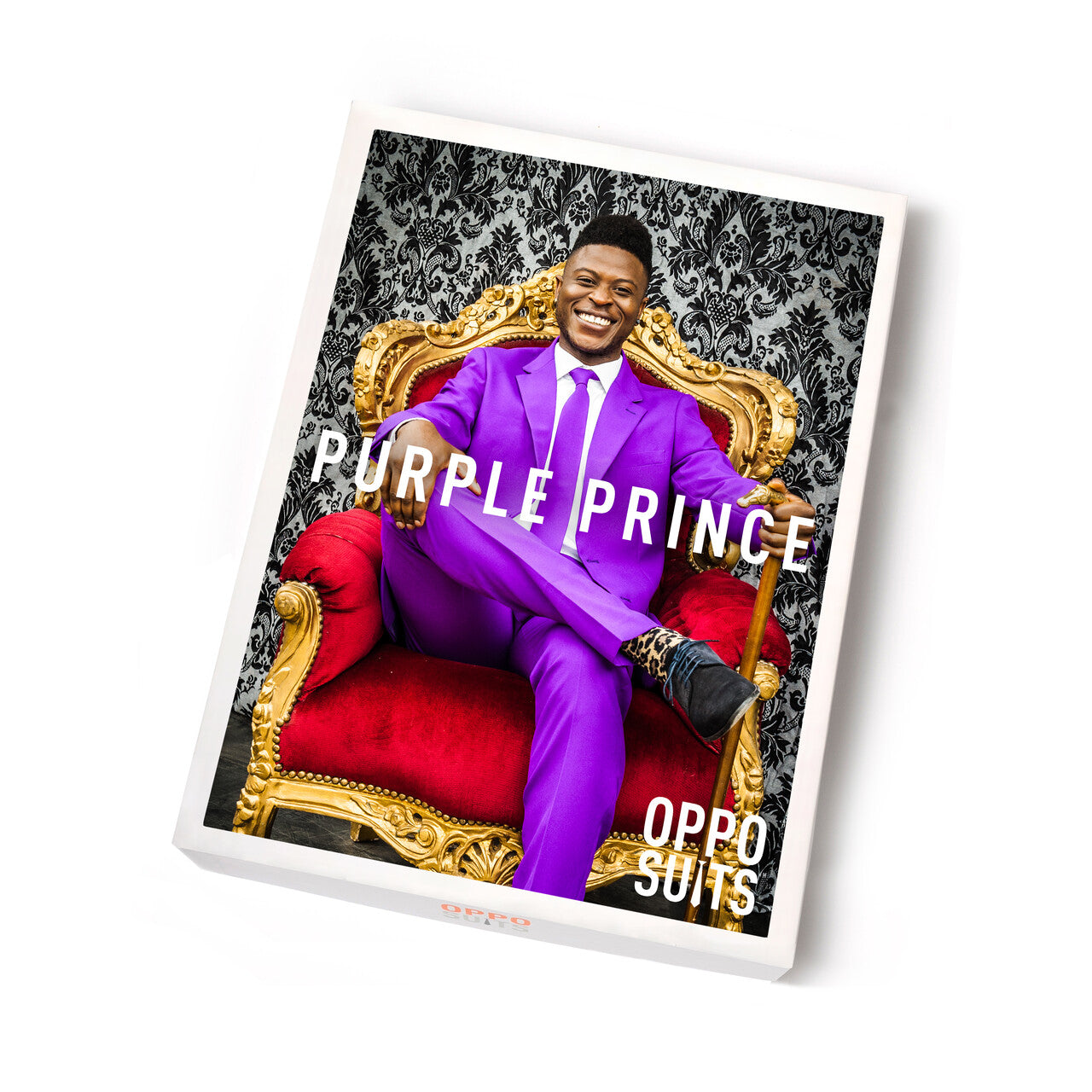 Op deze afbeelding zie je een Kostuums, van het merk Opposuits. Paars Purple Prince Opposuit Kostuum Man