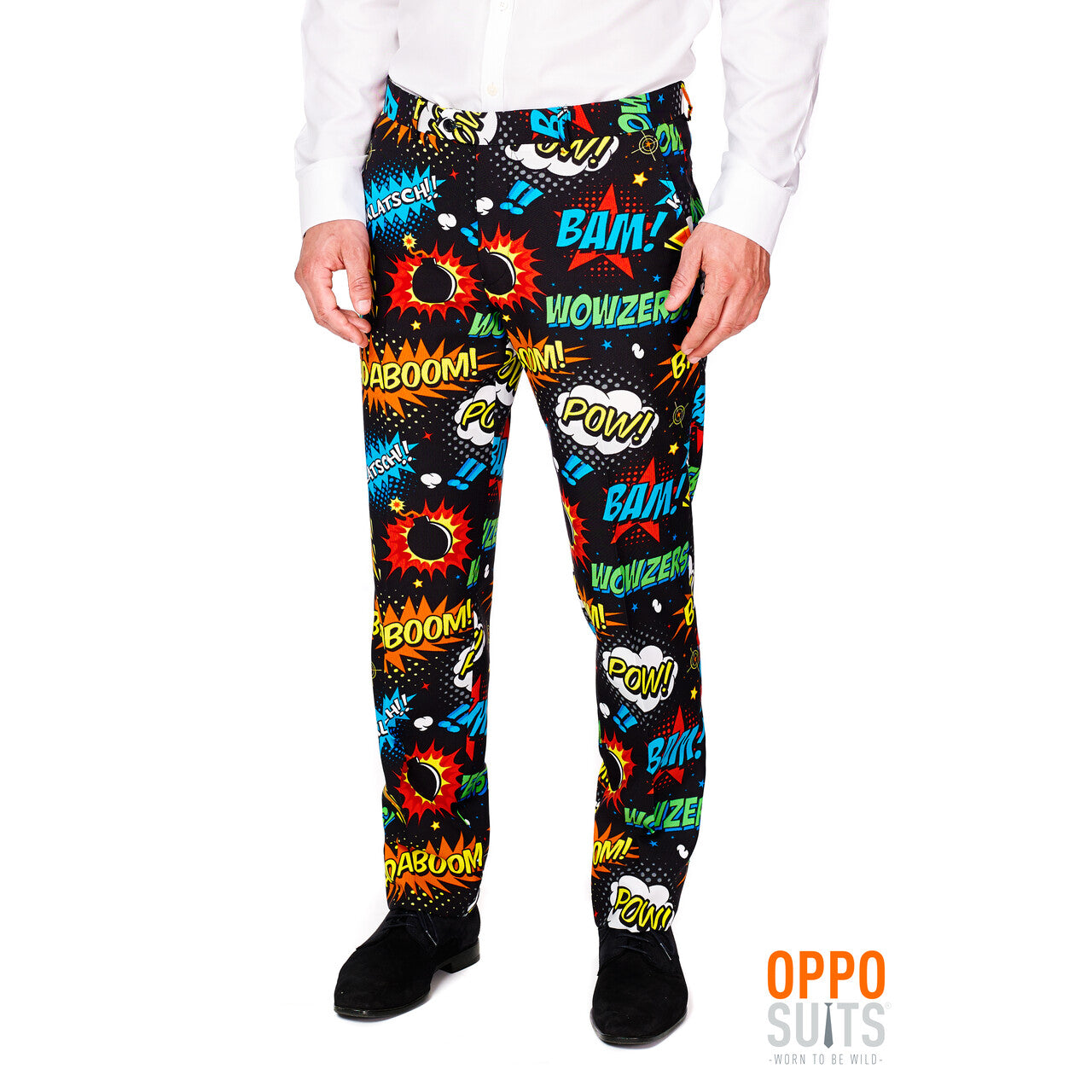 Op deze afbeelding zie je een Kostuums, van het merk Opposuits. Comic Badaboom Opposuit Kostuum Man