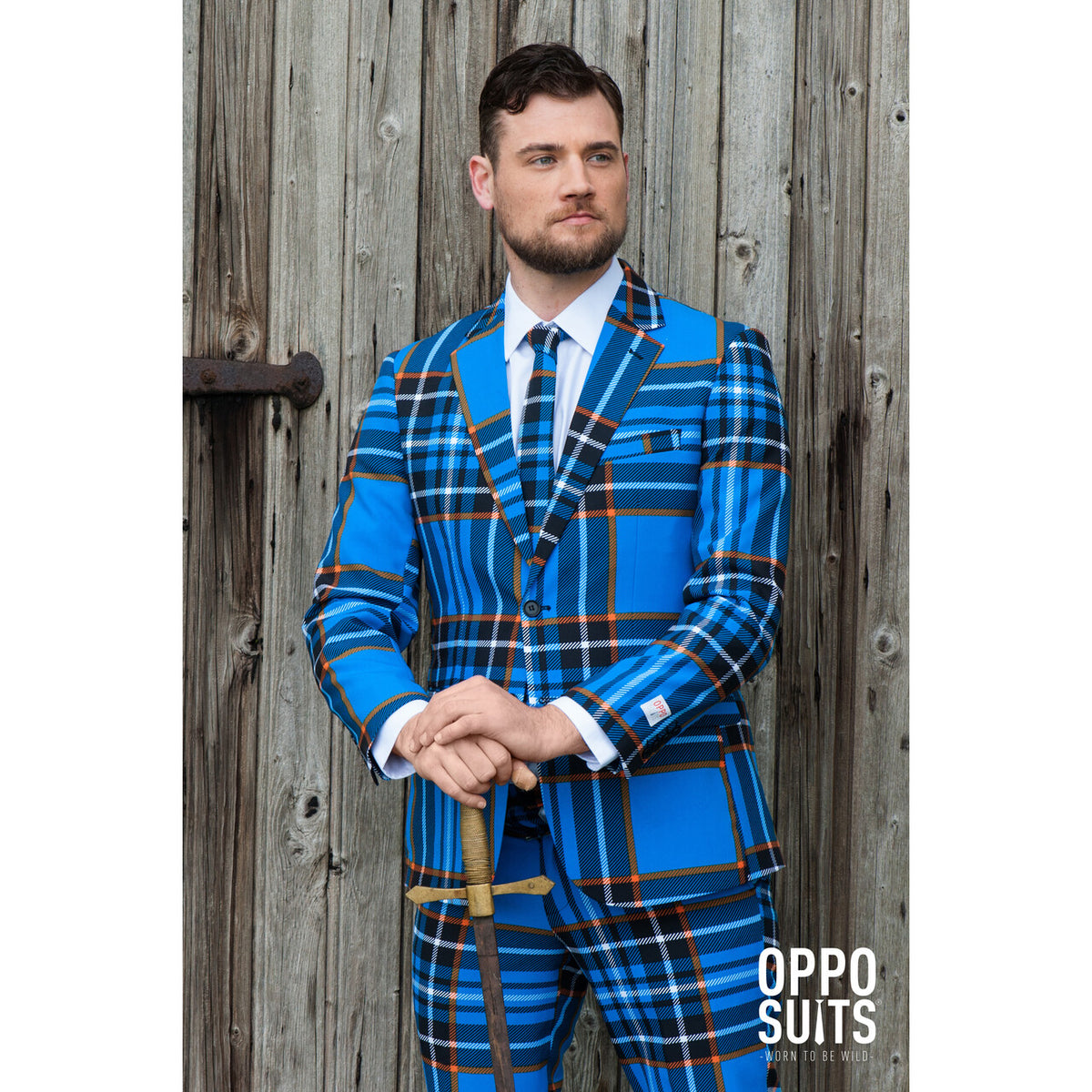 Op deze afbeelding zie je een Kostuums, van het merk Opposuits. Mister Braveheart Opposuit Kostuum Man