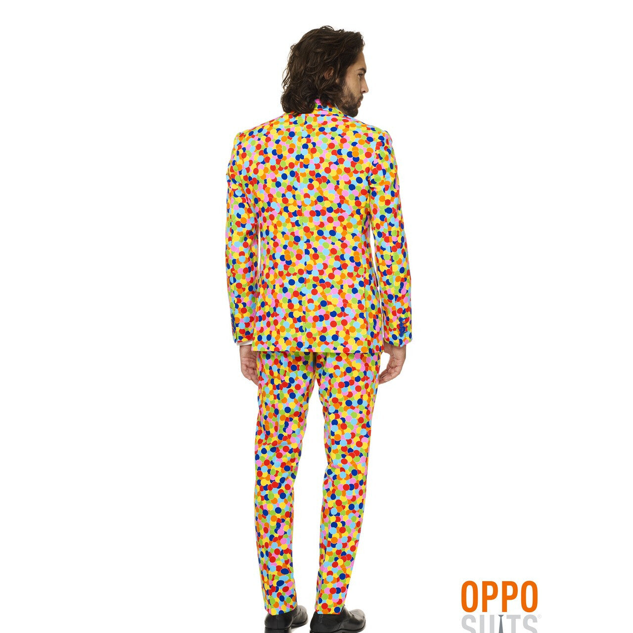 Op deze afbeelding zie je een Kostuums, van het merk Opposuits. Lekker Druk Confetteroni Opposuit Man Kostuum
