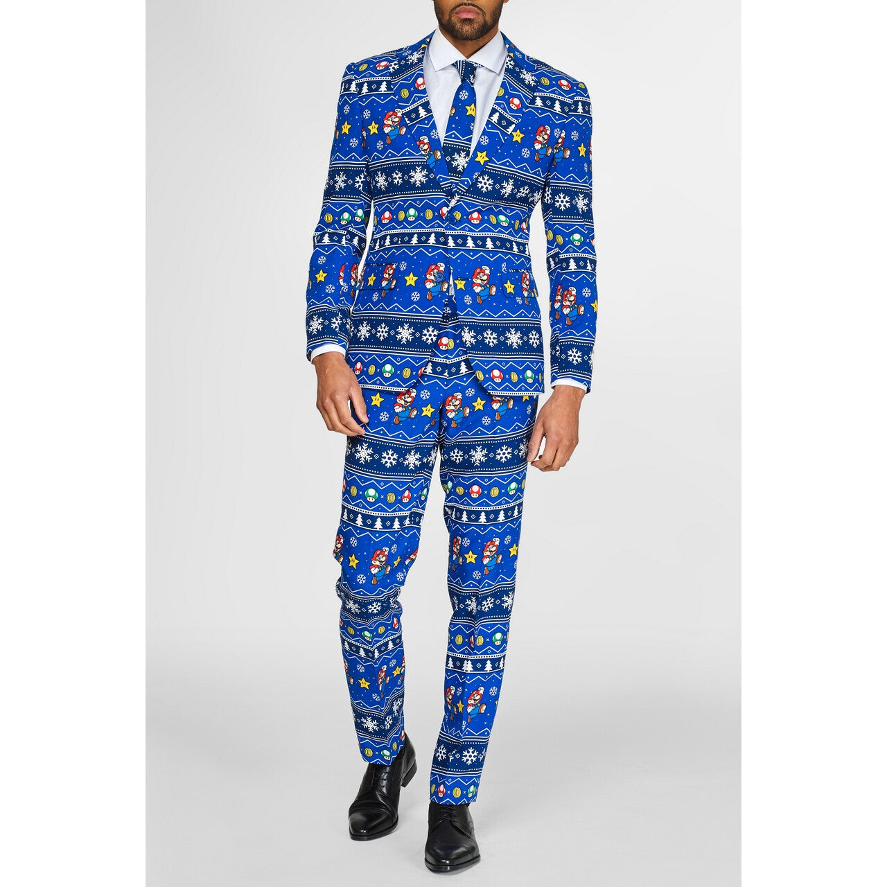 Op deze afbeelding zie je een Kostuums, van het merk Opposuits. Merry Mario™ Kerst Computerspel Man Kostuum