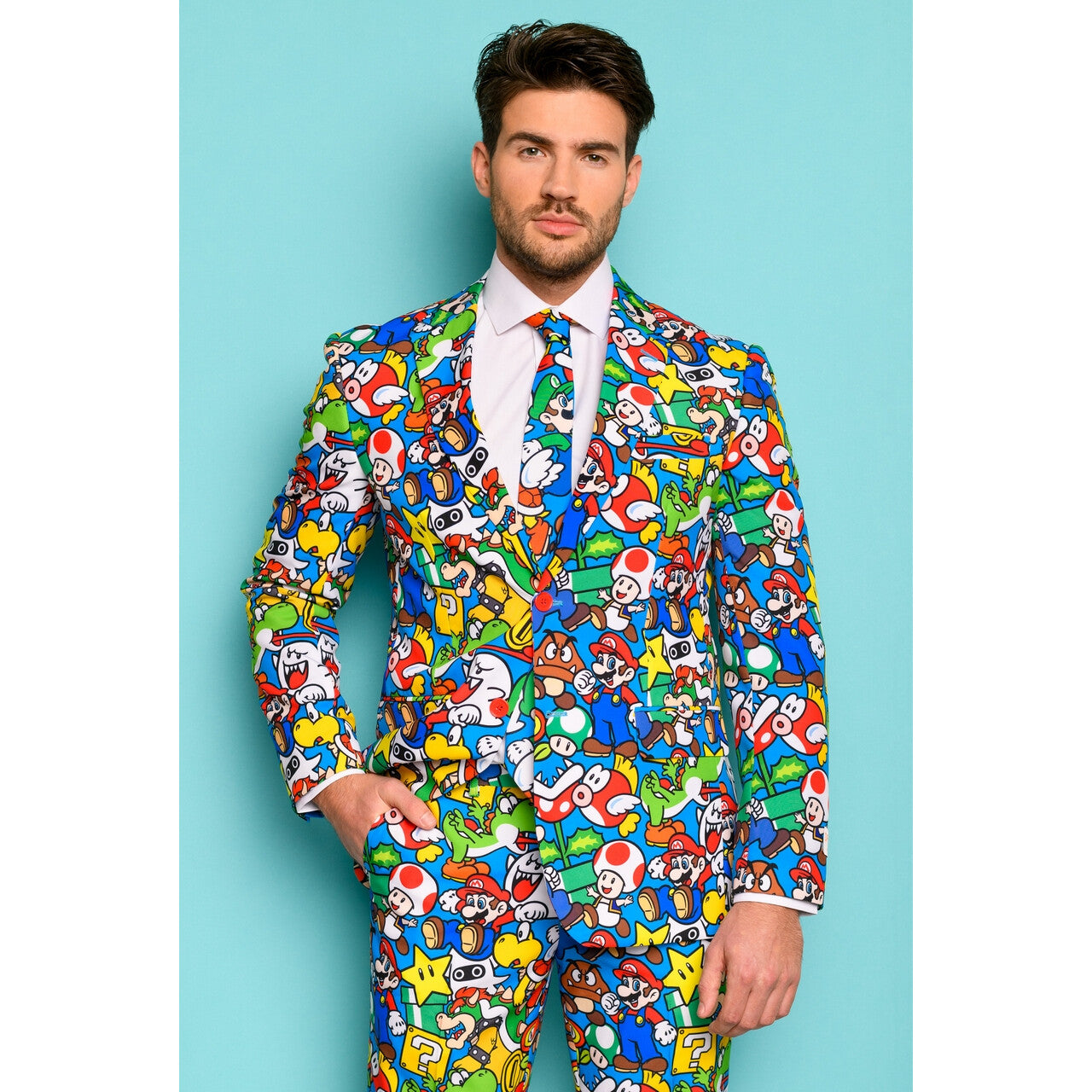 Op deze afbeelding zie je een Kostuums, van het merk Opposuits. Super Mario™ Computerspel Man Kostuum