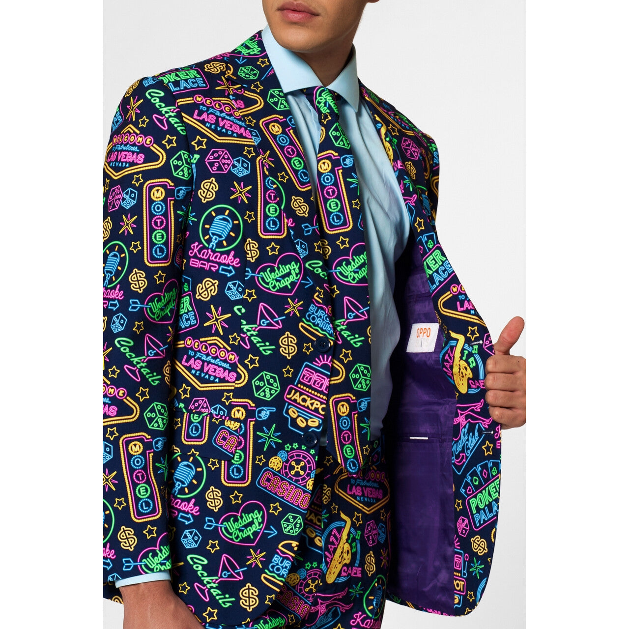Op deze afbeelding zie je een Kostuums, van het merk Opposuits. Mr. Vegas Casino Man Kostuum