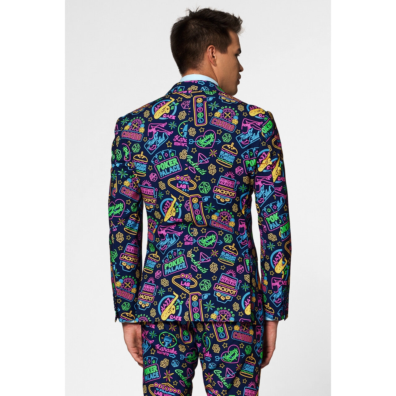 Op deze afbeelding zie je een Kostuums, van het merk Opposuits. Mr. Vegas Casino Man Kostuum