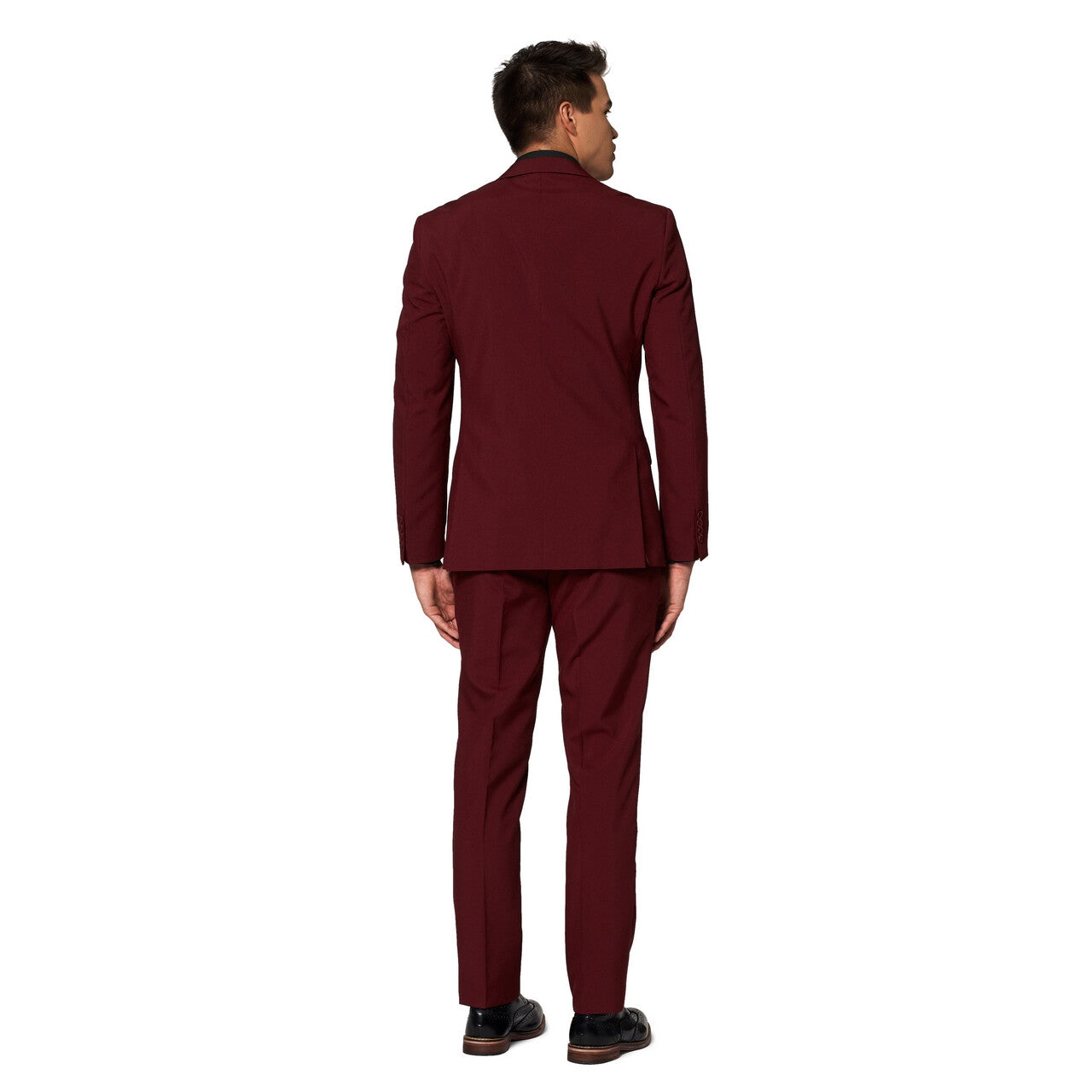 Op deze afbeelding zie je een Kostuums, van het merk Opposuits. Helemaal Wijnrood Blazing Burgundy Man Kostuum