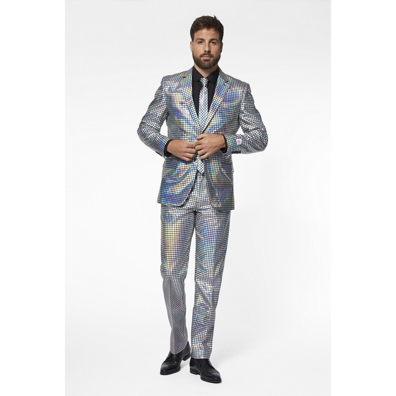 Op deze afbeelding zie je een Kostuums, van het merk Opposuits. Duizelingwekkende Discoballer Man Kostuum