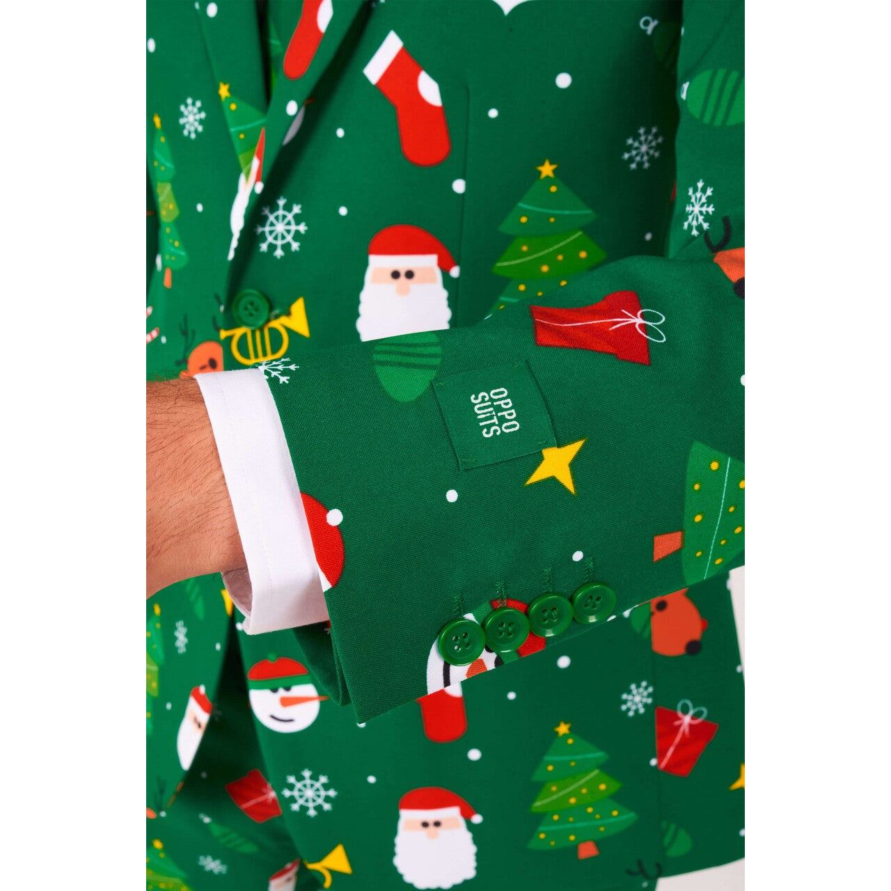 Op deze afbeelding zie je een Kostuums, van het merk Opposuits. Festivity Green Man Kostuum