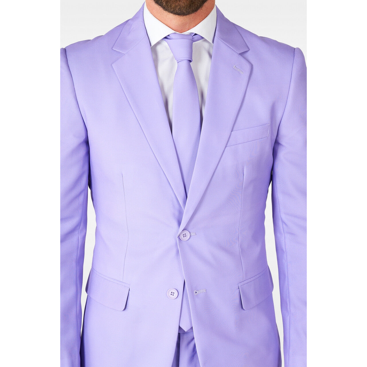 Op deze afbeelding zie je een Kostuums, van het merk Opposuits. Lichtpaars Lavish Lavender Man Kostuum