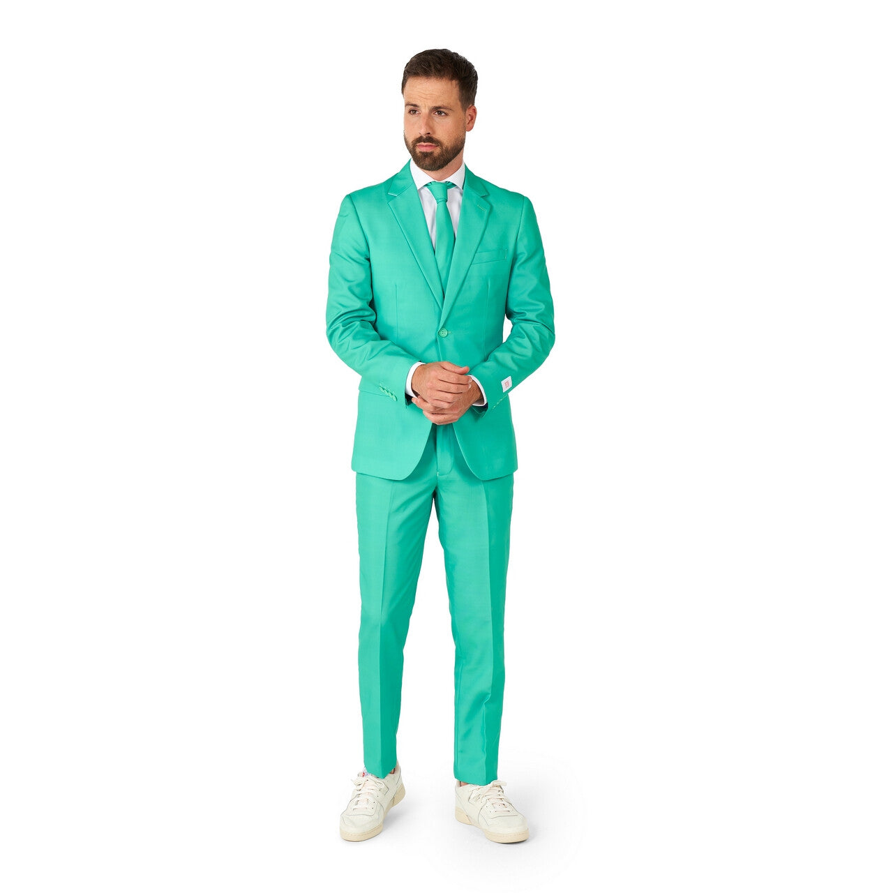 Op deze afbeelding zie je een Kostuums, van het merk Opposuits. Sportief Trendy Turquoise Man Kostuum