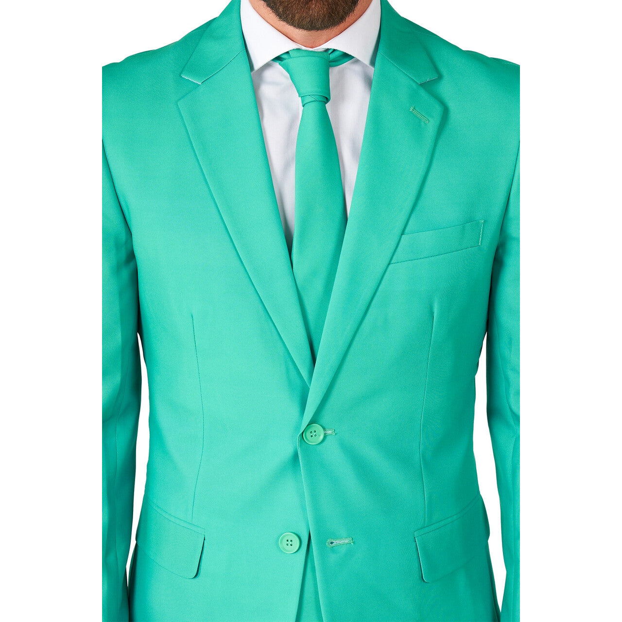 Op deze afbeelding zie je een Kostuums, van het merk Opposuits. Sportief Trendy Turquoise Man Kostuum