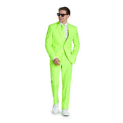 Op deze afbeelding zie je een Kostuums, van het merk Opposuits. Neon Lucky Lime Lucas Man Kostuum