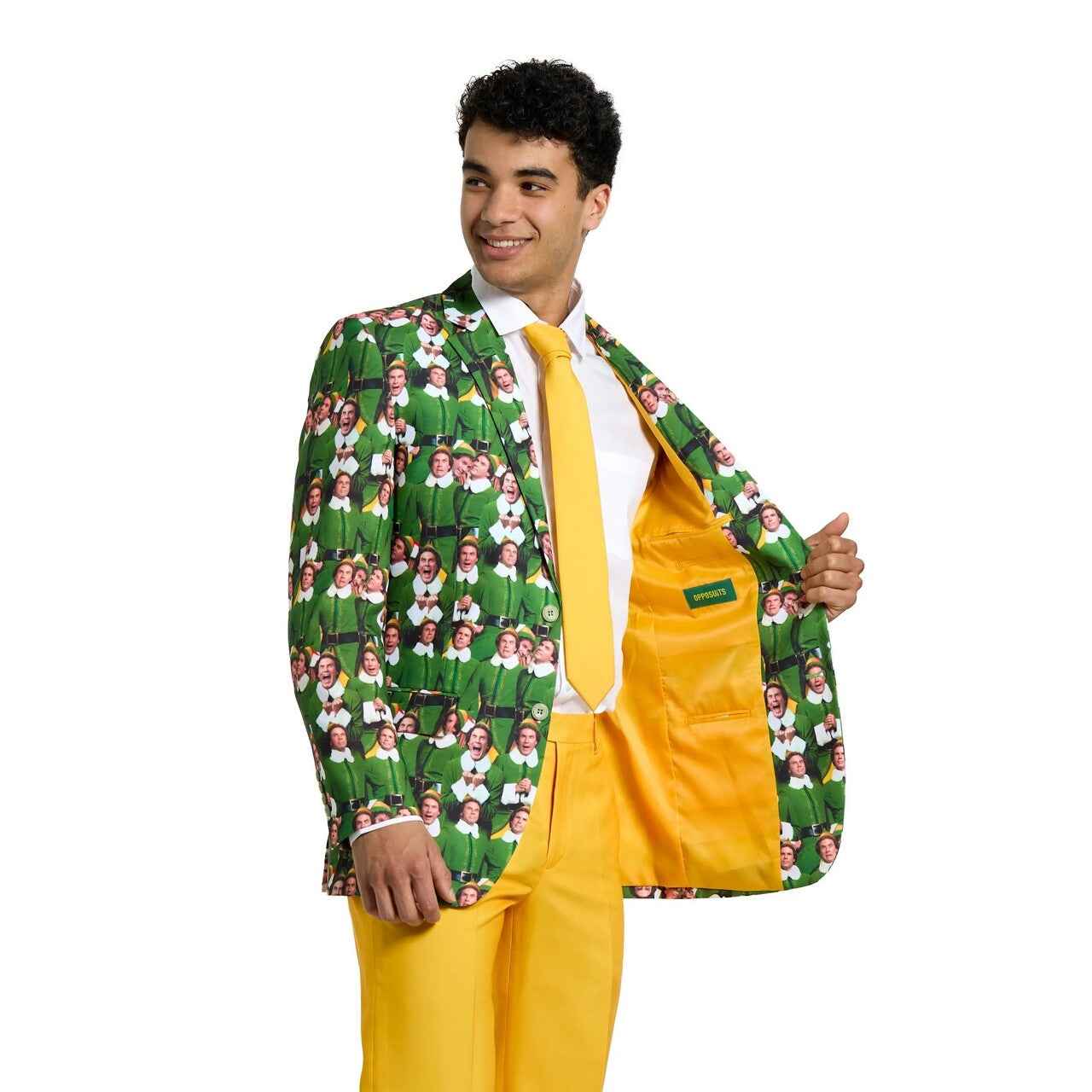 Op deze afbeelding zie je een Kostuums, van het merk Opposuits. Elf The Movie Man Kostuum