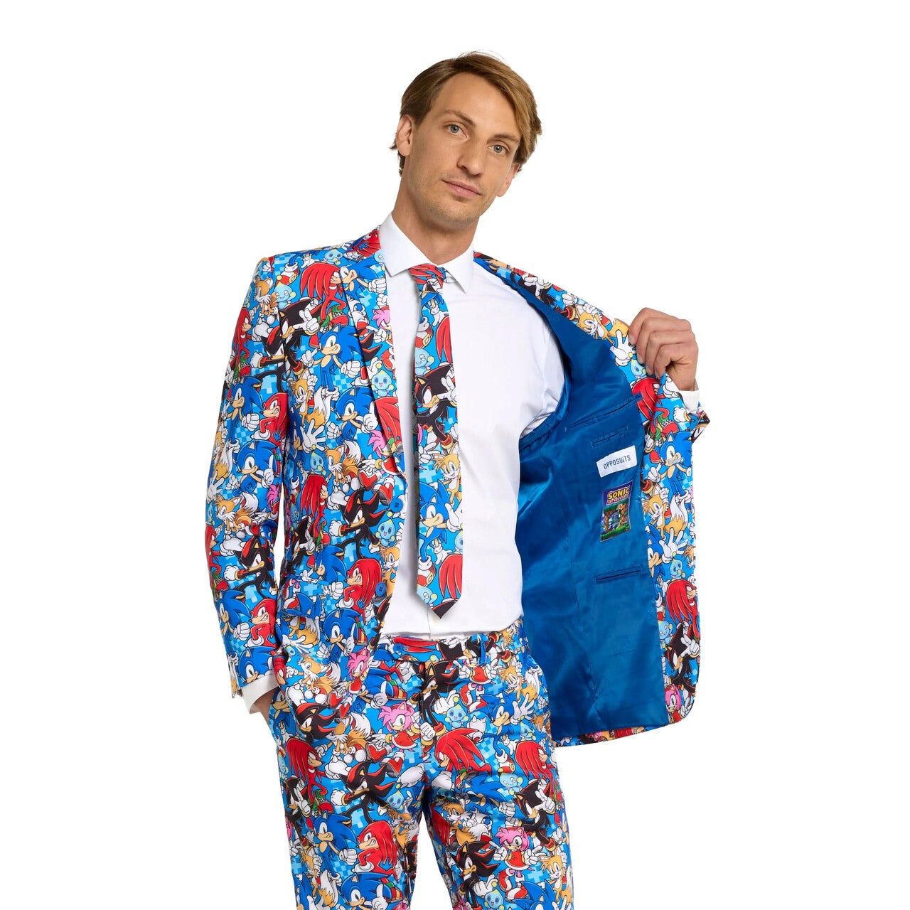 Op deze afbeelding zie je een Kostuums, van het merk Opposuits. Sonic The Hedgehog Hero Icons Man Kostuum