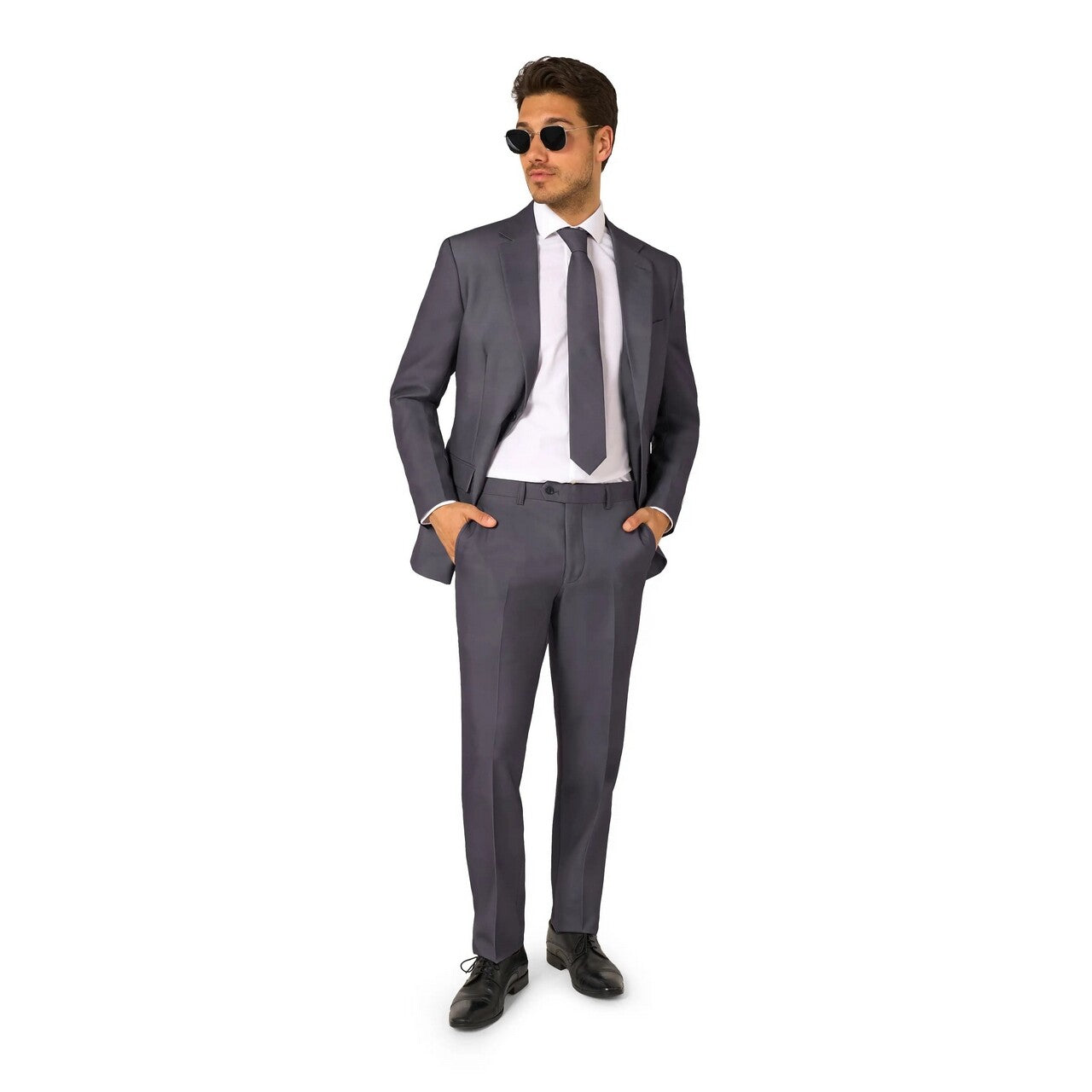 Op deze afbeelding zie je een Kostuums, van het merk Opposuits. Charcool Man Kostuum