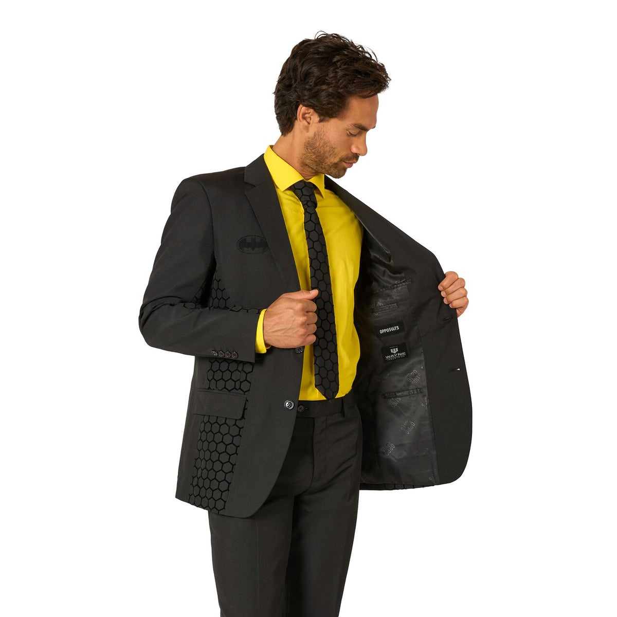 Op deze afbeelding zie je een Kostuums, van het merk Opposuits. The Batman Kostuum