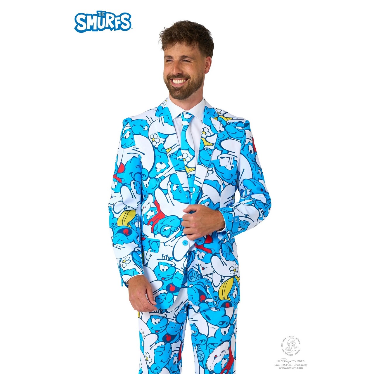 Op deze afbeelding zie je een Kostuums, van het merk Opposuits. The Smurfs Man Kostuum