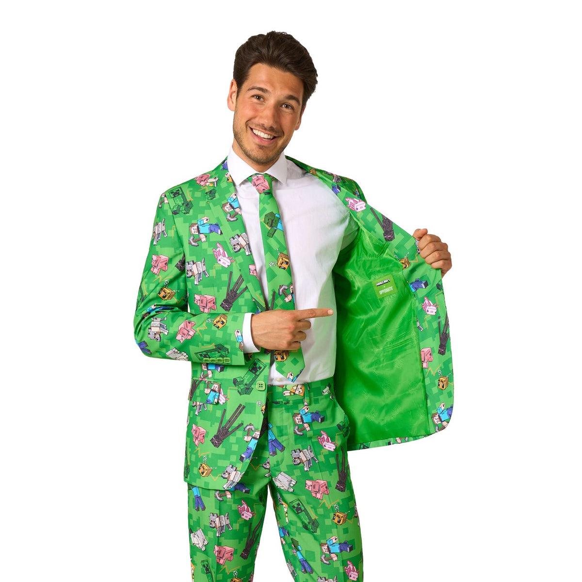 Op deze afbeelding zie je een Kostuums, van het merk Opposuits. Minecraft™ Man