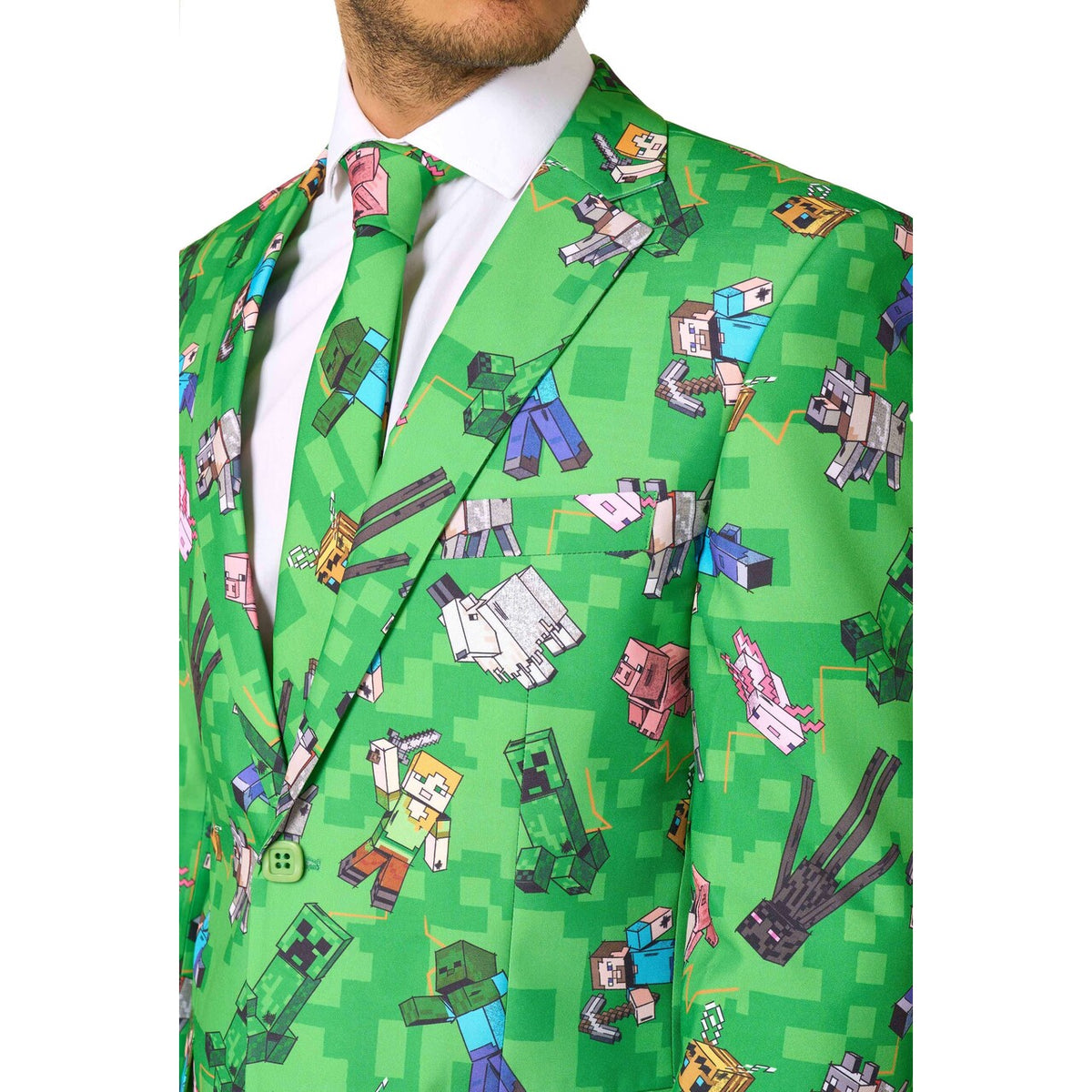 Op deze afbeelding zie je een Kostuums, van het merk Opposuits. Minecraft™ Man