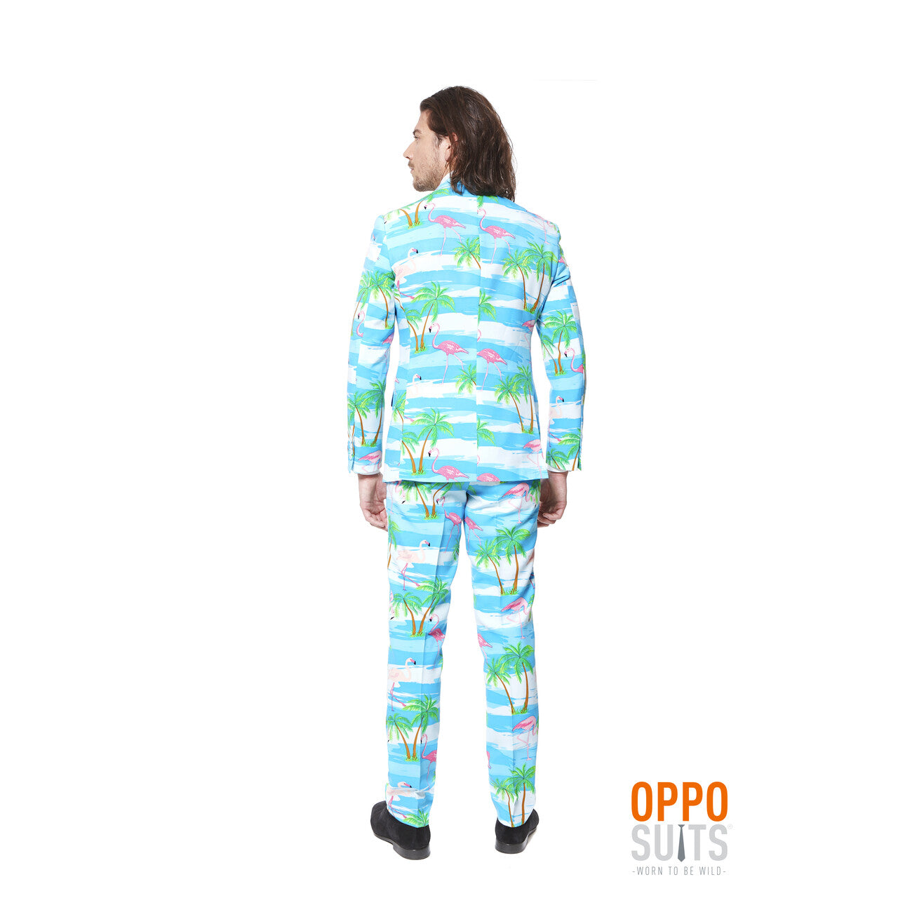 Op deze afbeelding zie je een Kostuums, van het merk Opposuits. Miami Flaminguy Opposuits Man Kostuum