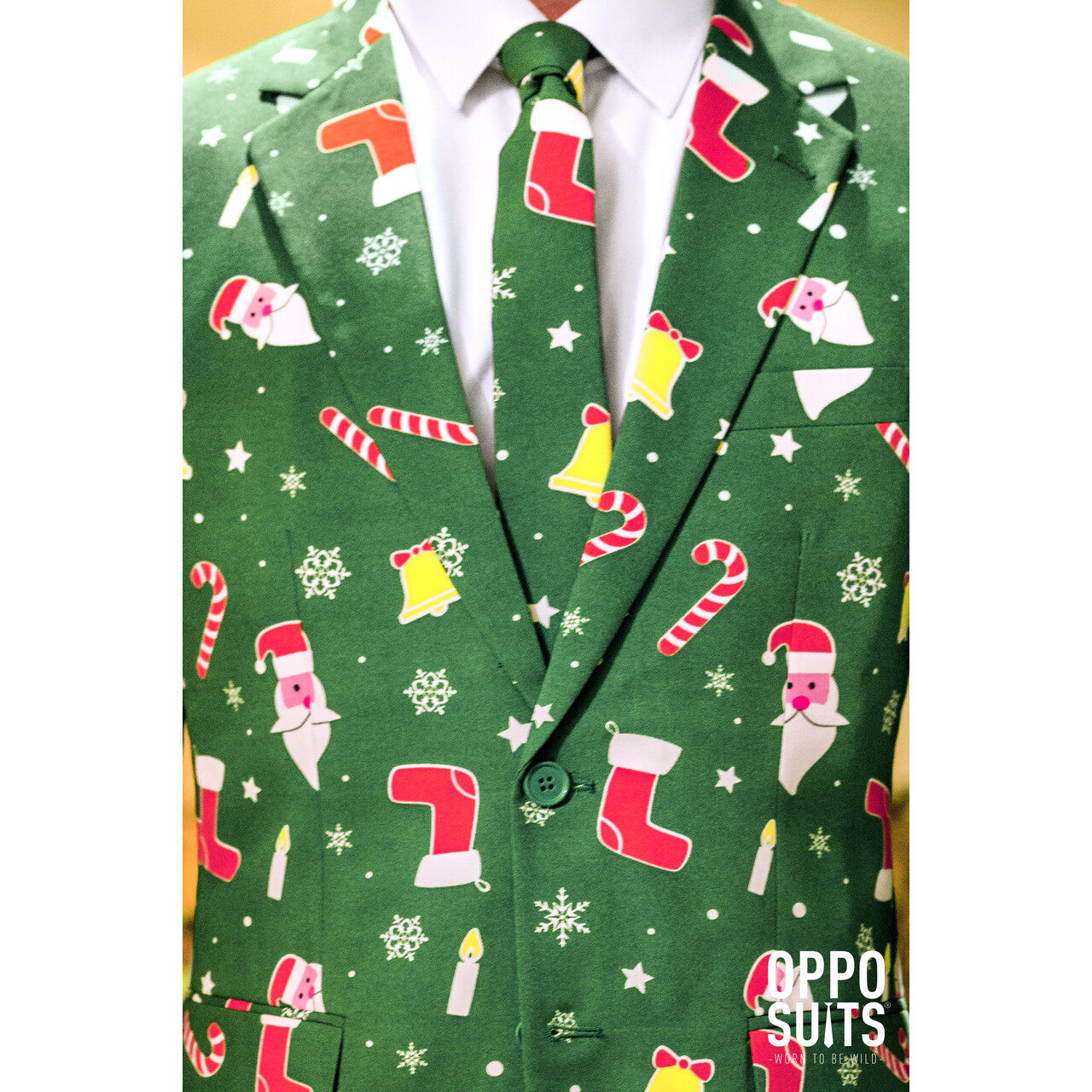Op deze afbeelding zie je een Kostuums, van het merk Opposuits. Doldwaze Santaboss Kerst Opposuit Man Kostuum
