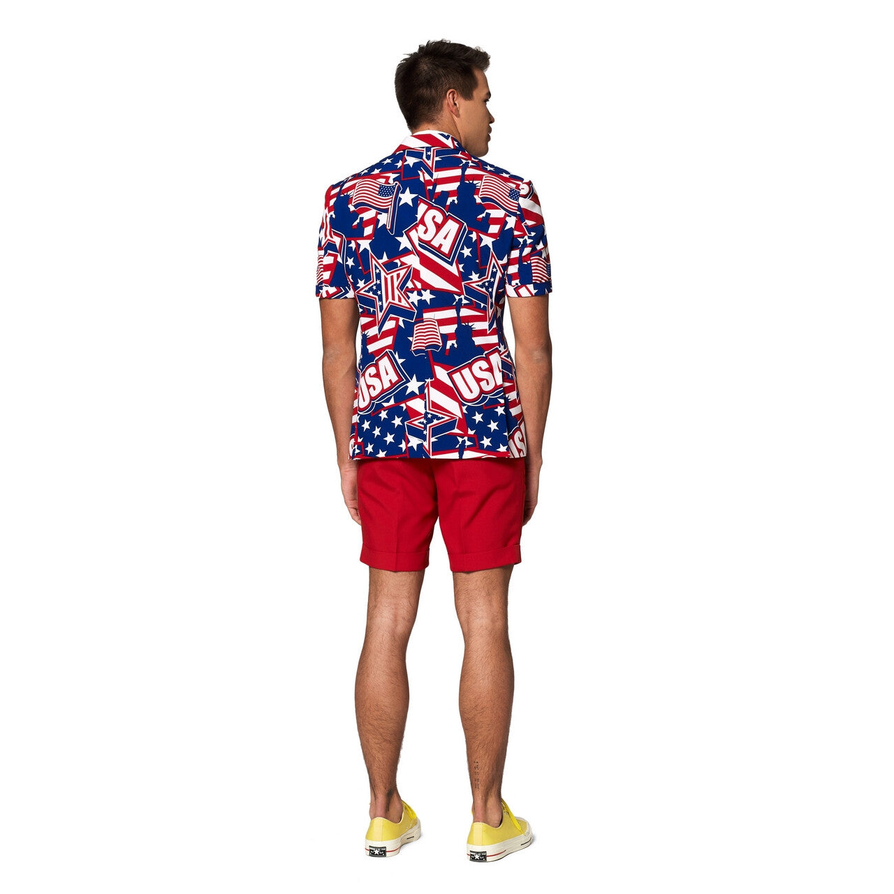 Op deze afbeelding zie je een Kostuums, van het merk Opposuits. Mighty Murica Zomer Man Kostuum