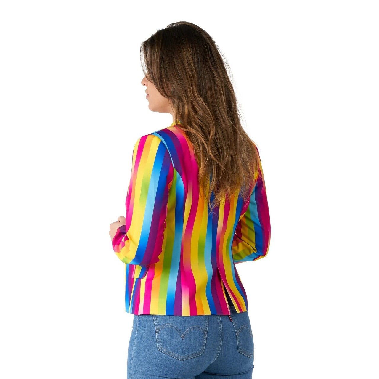 Op deze afbeelding zie je een Kostuums, van het merk Opposuits. Rainbow Glaze Korte Blazer Vrouw