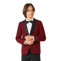 Garçons Adolescents Bordeaux Et Pantalon Noir Costume