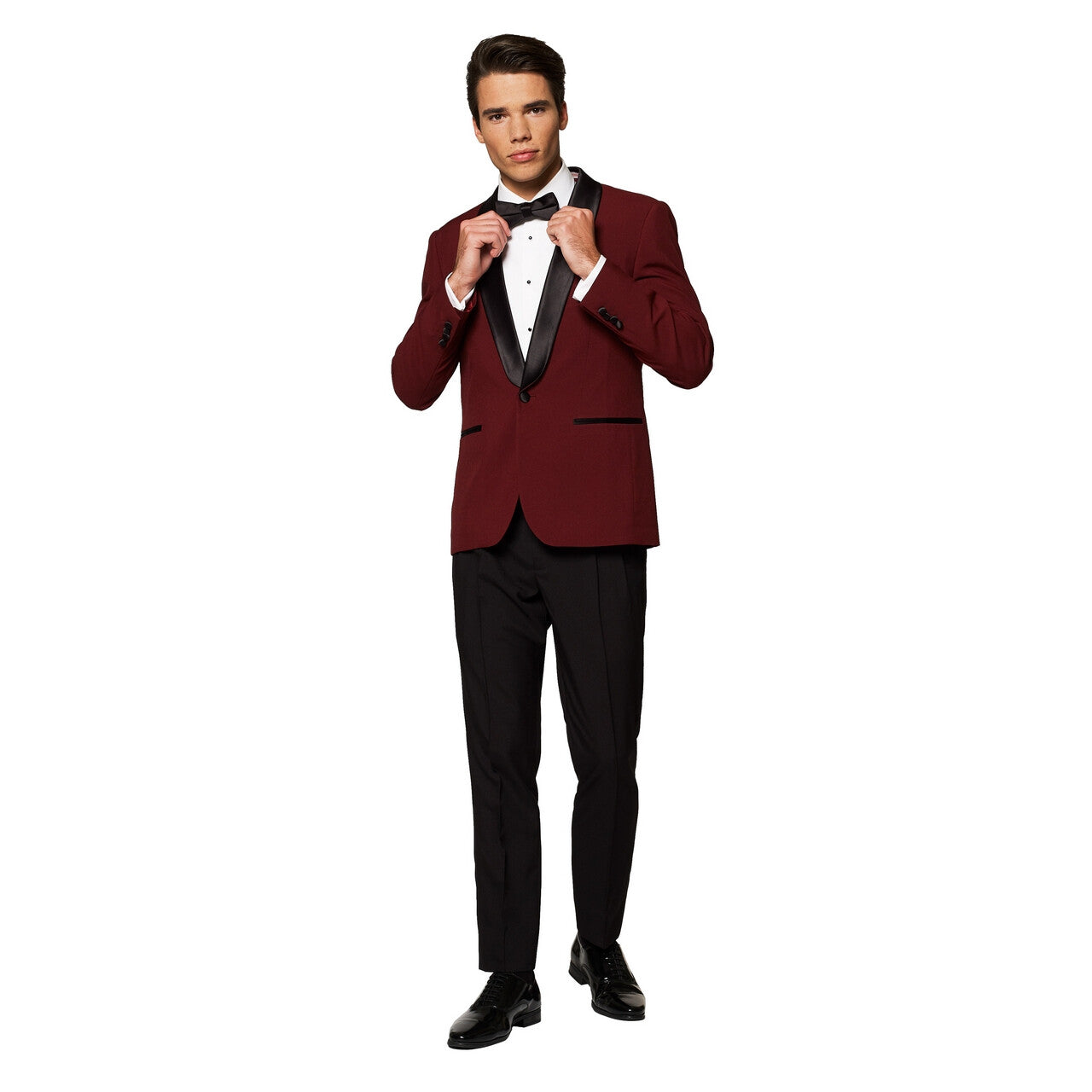 Op deze afbeelding zie je een Kostuums, van het merk Opposuits. Hot Burgundy Cocktail Party Man Kostuum