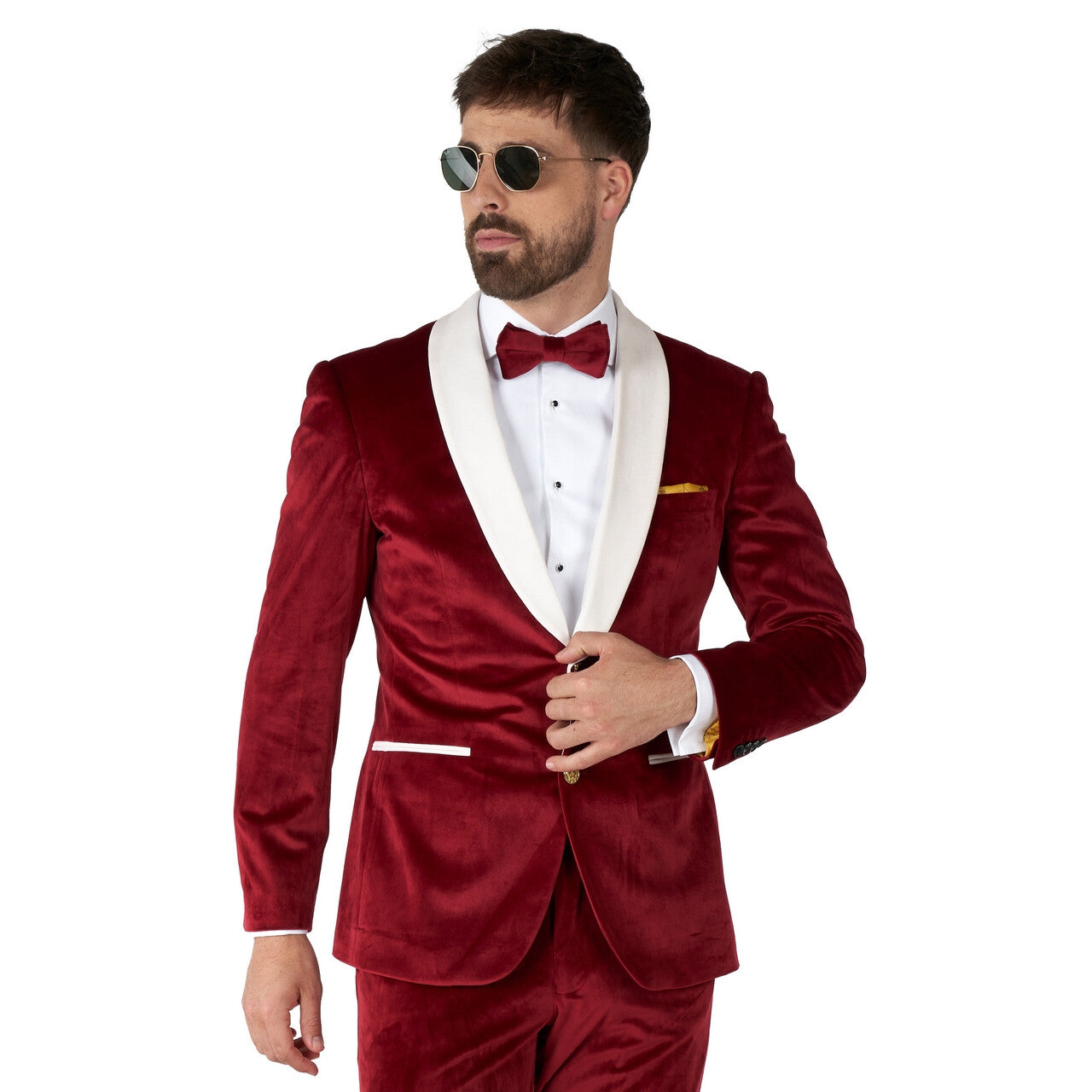 Op deze afbeelding zie je een Kostuums, van het merk Opposuits. Rode Velvet Vibes Xmas Opposuit Man Kostuum