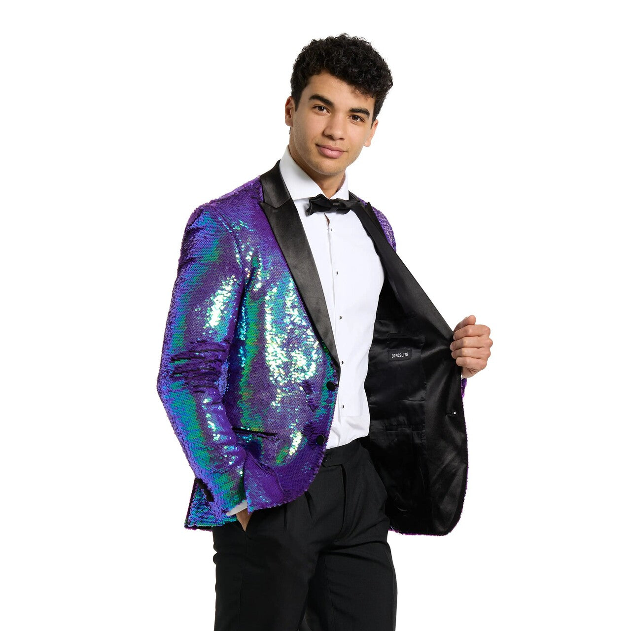 Op deze afbeelding zie je een Kostuums, van het merk Opposuits. Sapphire Sequins Mermaid Man Kostuum