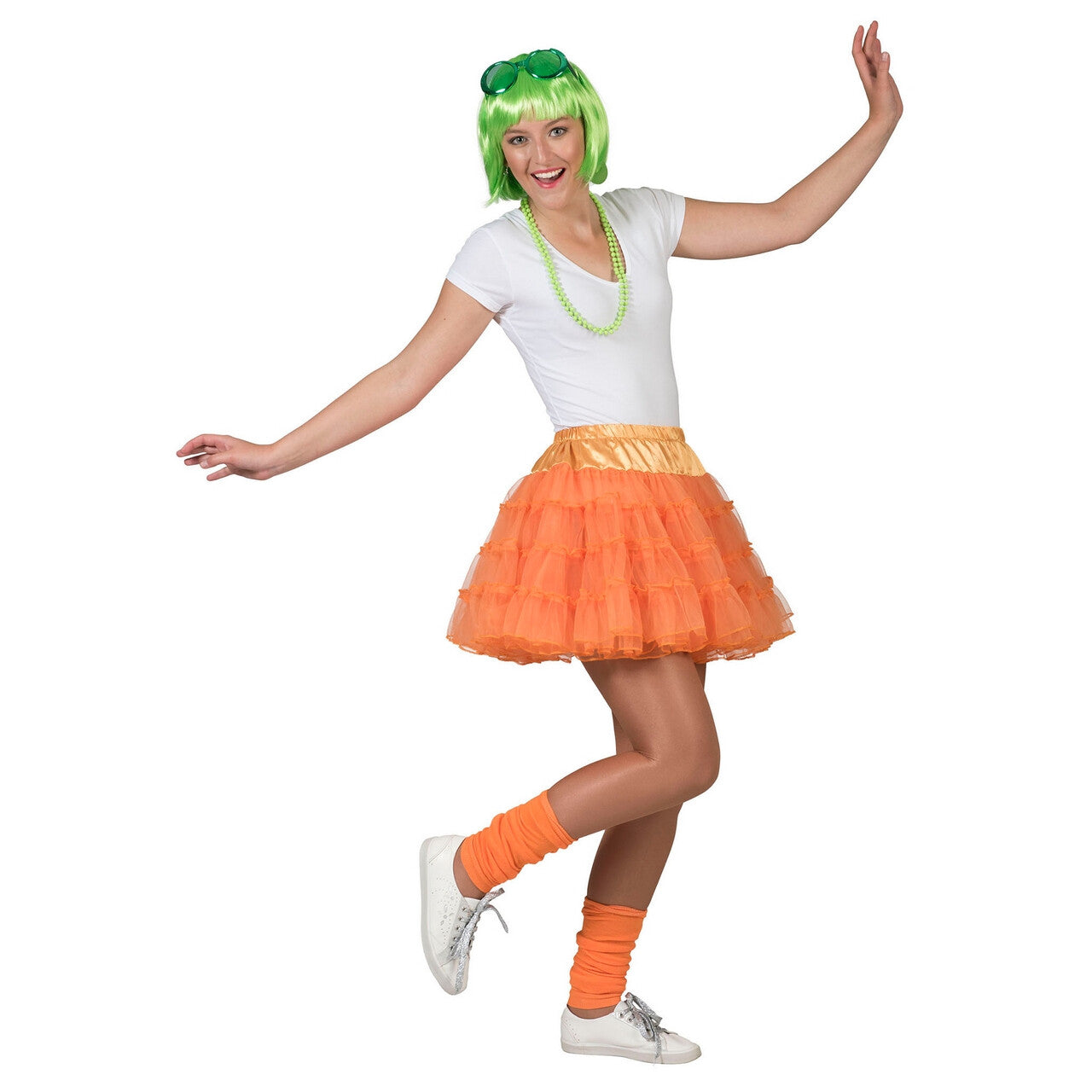 Op deze afbeelding zie je een Kostuums, van het merk Pierros. Fleurige Oranje Petticoat Karina Orange Vrouw Kostuum