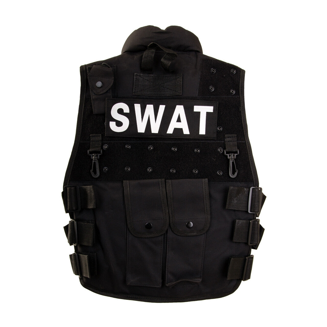 Op deze afbeelding zie je een Kostuums, van het merk PartyXplosion. Utility Vest Swat Arnold Schwarz Kostuum
