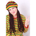Béret Reggae Bob Avec Cheveux Rasta