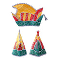 Chapeau De Prince De Luxe Rouge Jaune Vert Taille 63