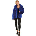 Deftige Bontjas Donker Blauw Vrouw