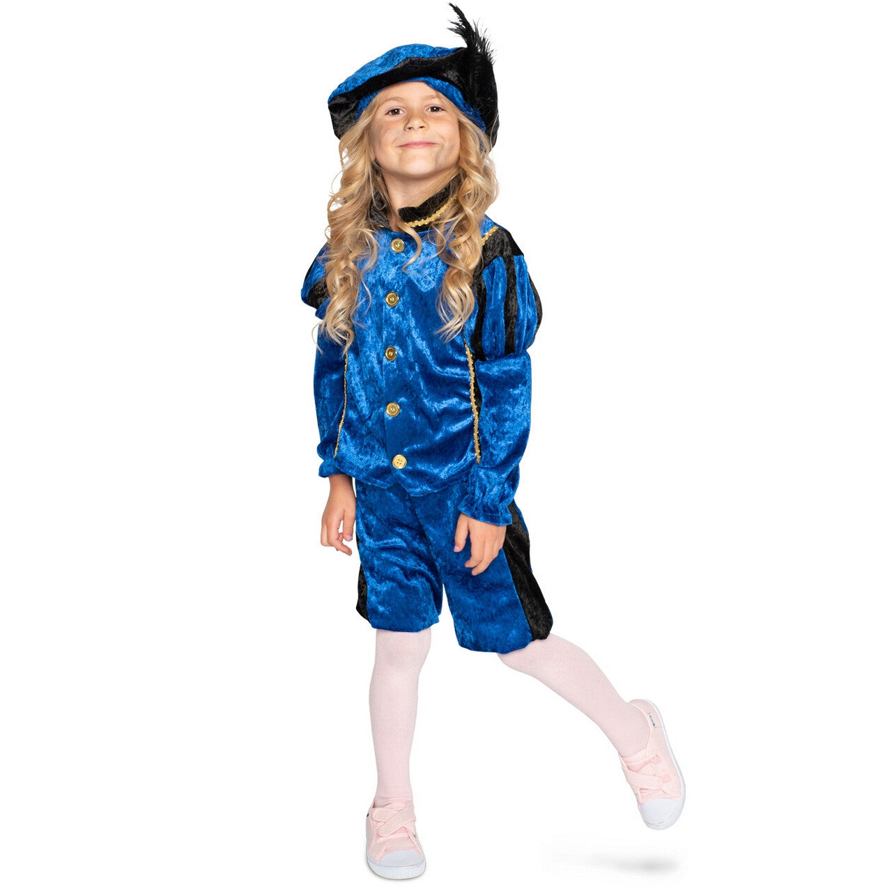 Op deze afbeelding zie je een Kostuums, van het merk PartyXplosion. Lief Blauw Pietje Kind Kind Kostuum