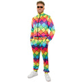 Jaren 80 Trainingspak Multicolor Ruit Heren Man Kostuum