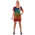 Oogverblindende Glitter Regenboog Jurk Vrouw