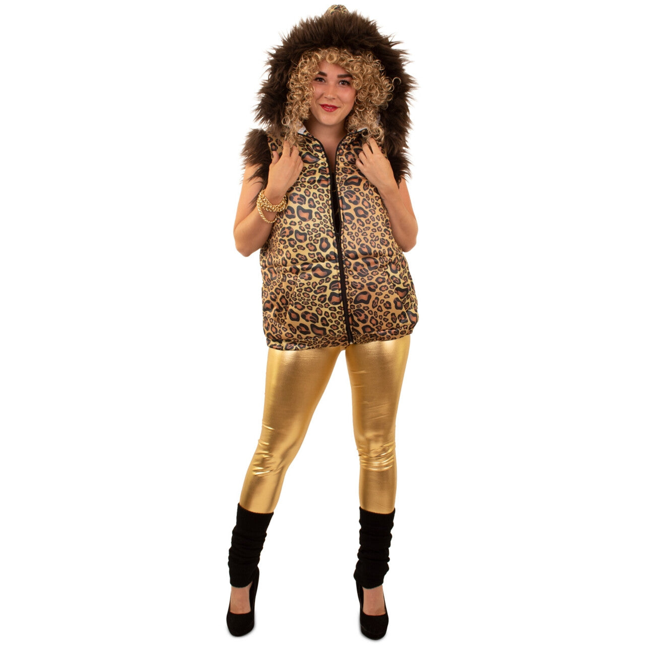 Op deze afbeelding zie je een Kostuums, van het merk PartyXplosion. Luipaard Lizzy Heeft Het Warm Vrouw