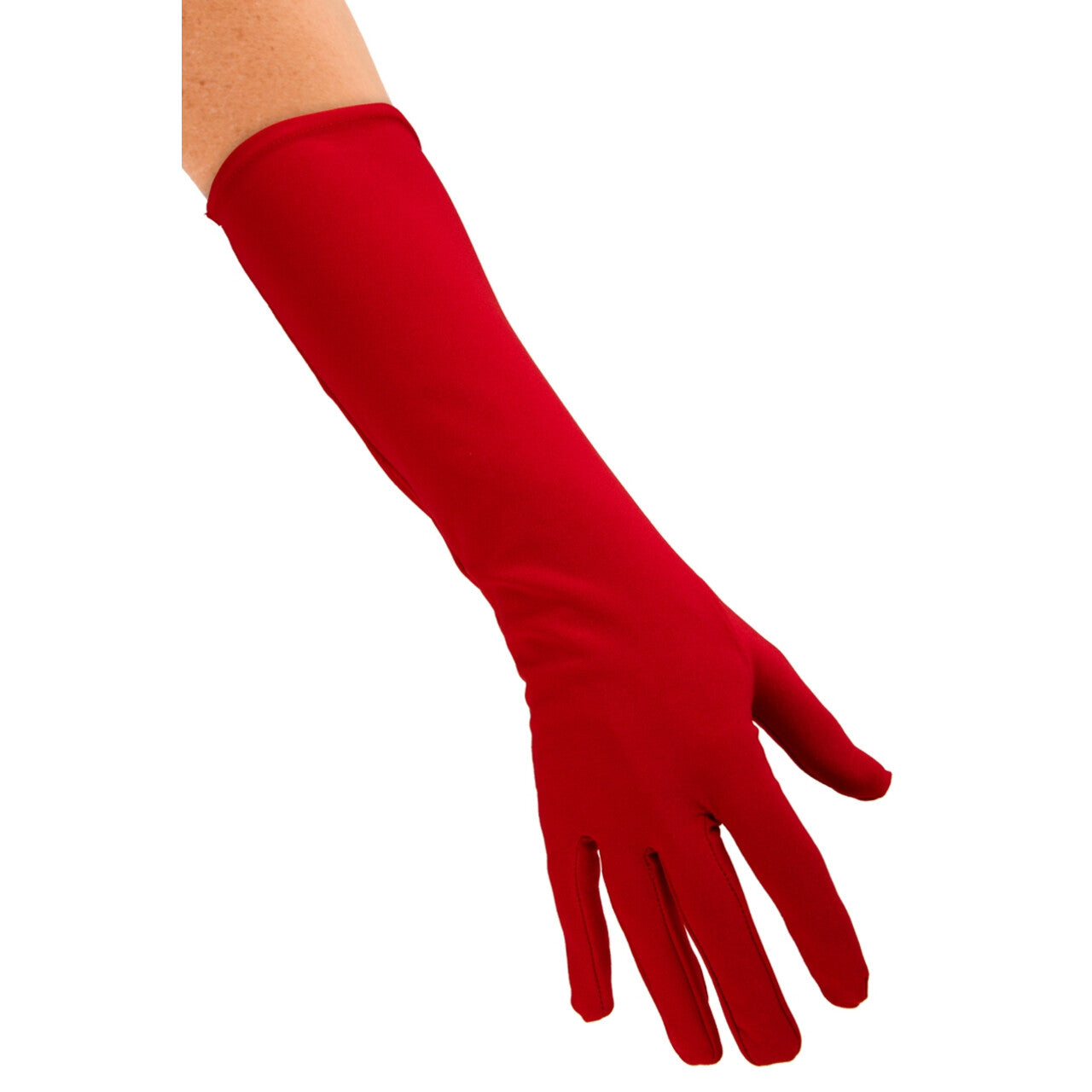 Op deze afbeelding zie je een Accessoires, van het merk PartyXplosion. Neon Rood Handschoen Lang Nylon Des Duivels