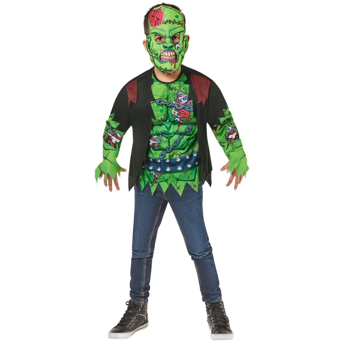 Op deze afbeelding zie je een Kostuums, van het merk Rubies. Frankie Monster Jongen Kostuum