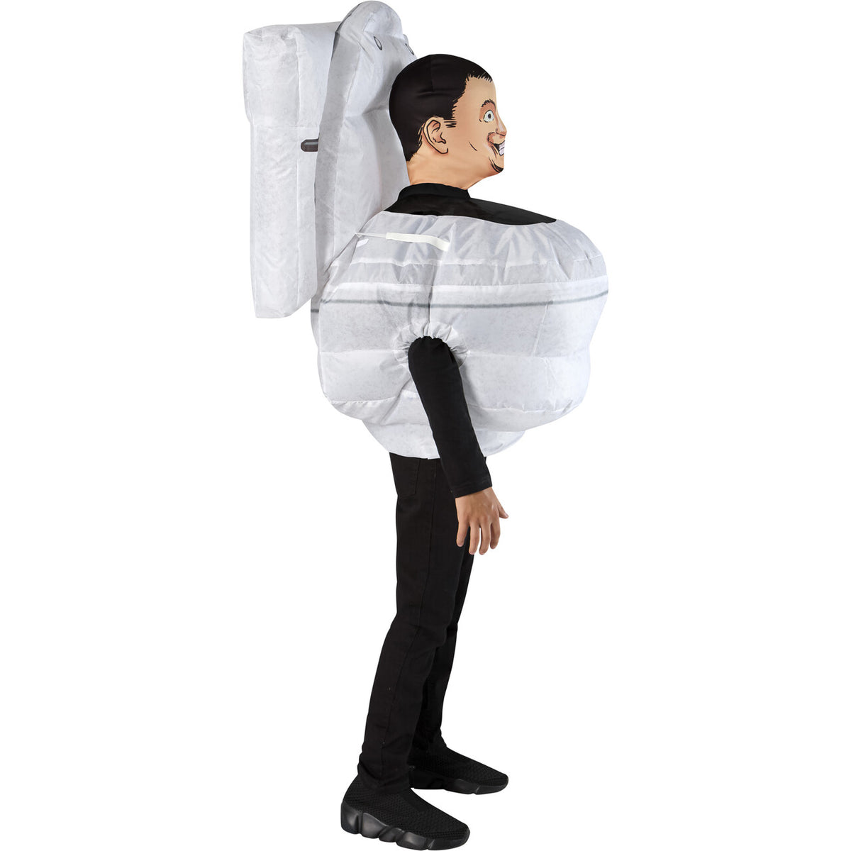 Op deze afbeelding zie je een Kostuums, van het merk Rubies. Skibidi Toilet™ Opblaasbaar Man Kostuum